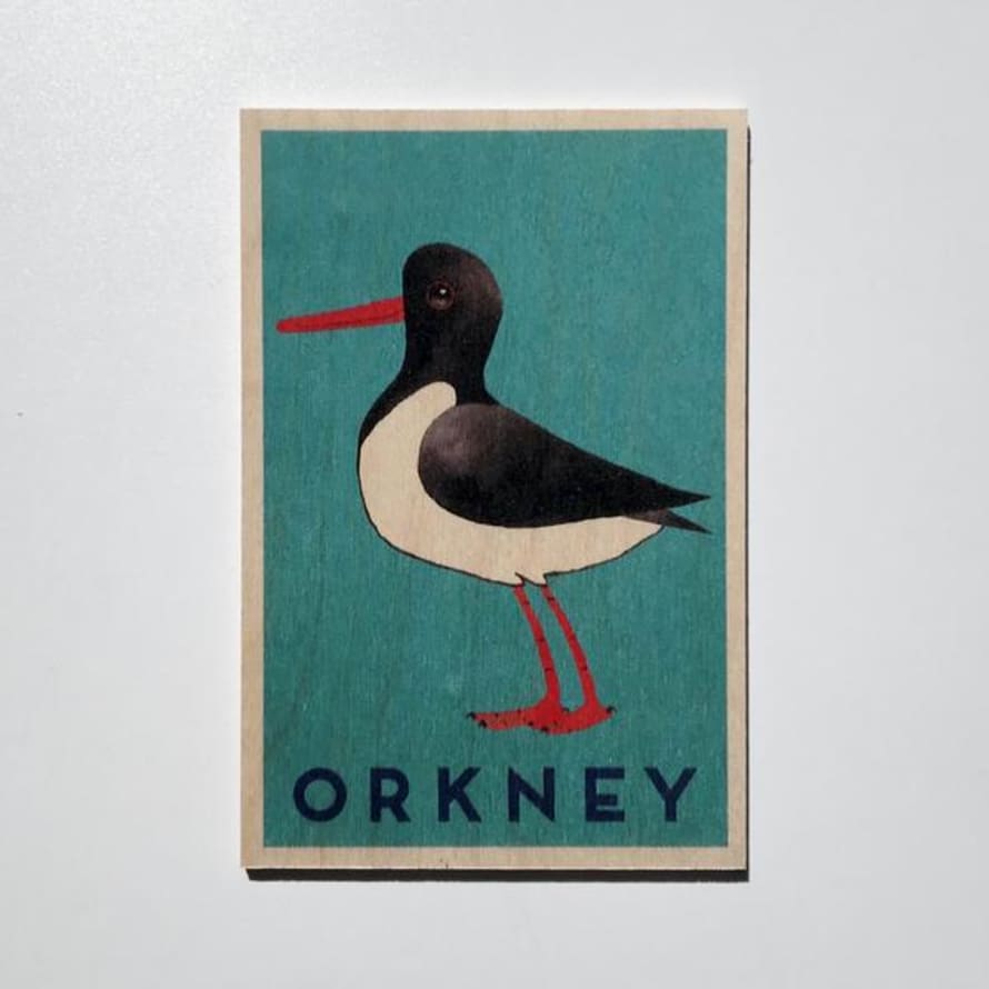 The Wooden Postcard Company Orkney Oyster Catcher Wooden Postcard