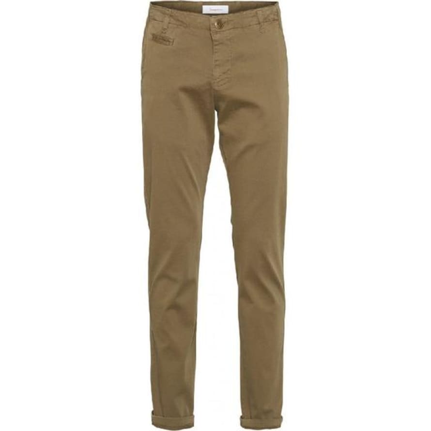 Knowledge Cotton Apparel  Beige Chuck Regular Streched Chino Pants