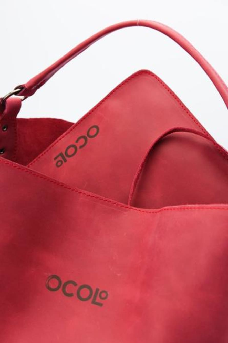 Ocolo Red Tote Leather Bag
