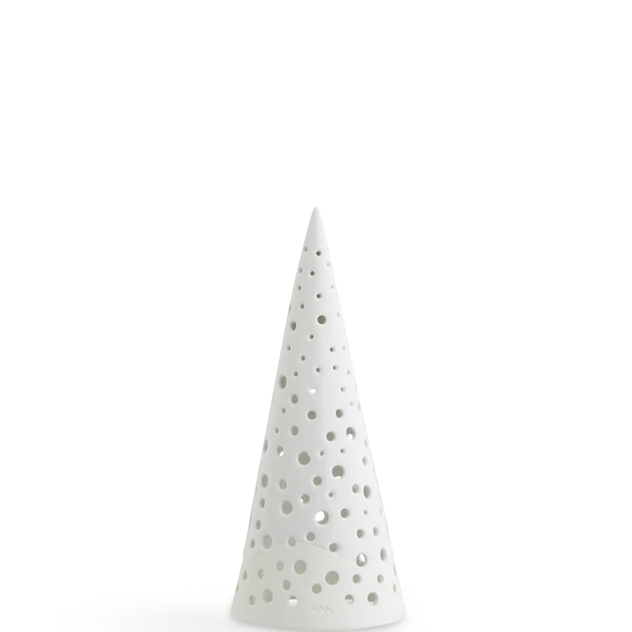 Kähler White Nobili Ceramic Cone Tealight Holder 19cm