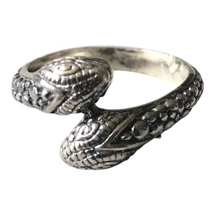 Window Dressing The Soul Silver Oxidised 925 Two Headed Snake Ring