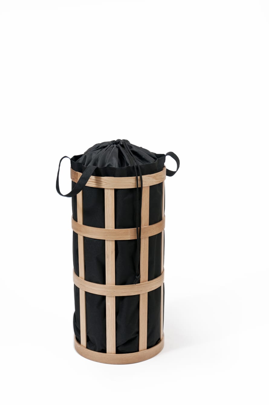 Wireworks Cage Laundry Basket - Oak/Black