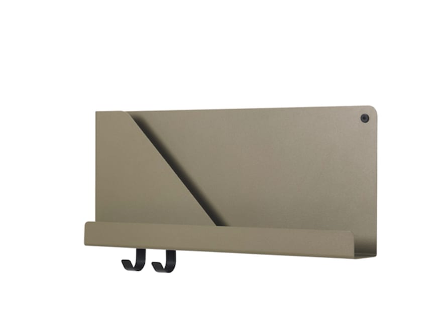 Muuto 51 w x 22 h cm Olive Steel Folded Shelves