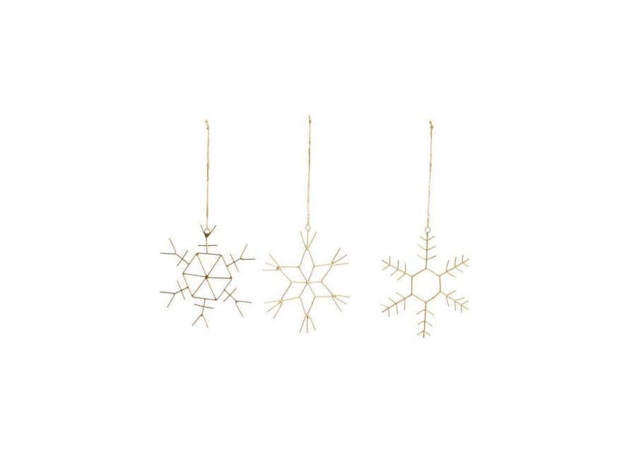 Nkuku Set of 3 16x16 cm Brass Wire Dagari Stars