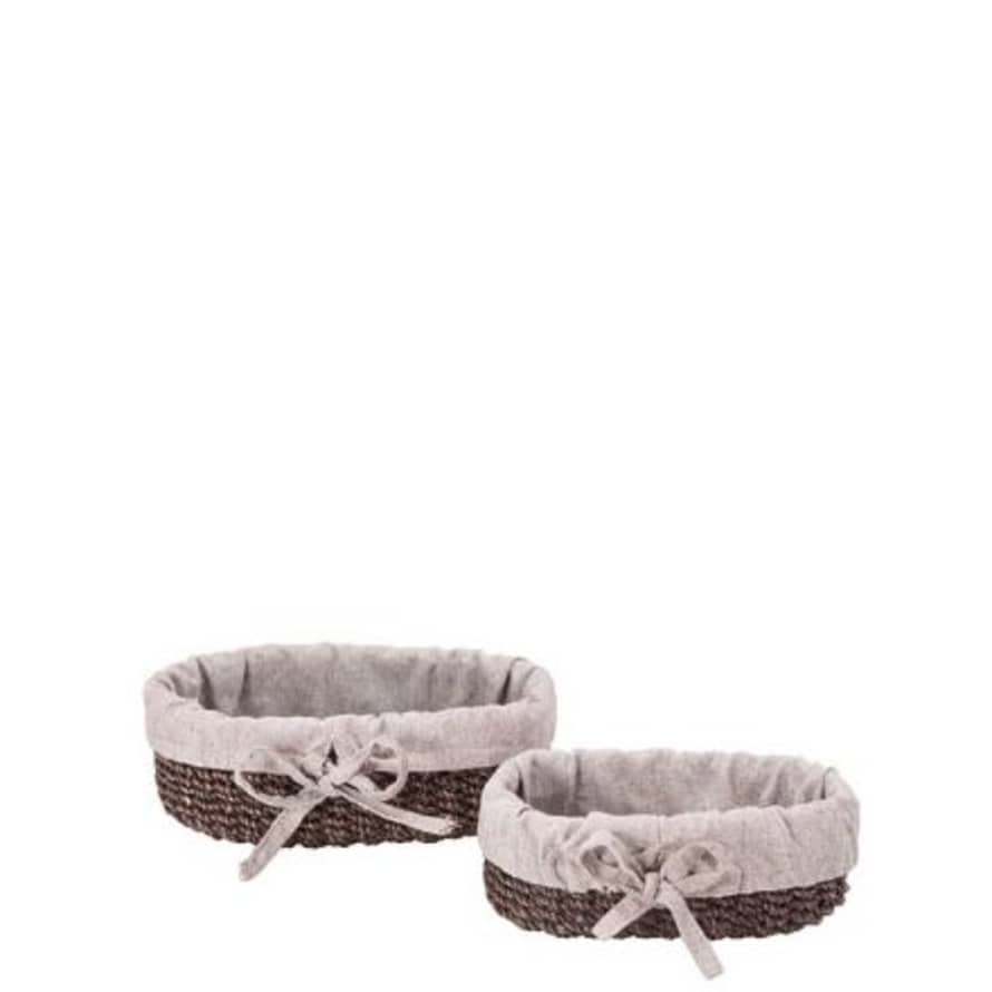Fiorira' Un Giardino Set of 2 Brown Oval Baskets
