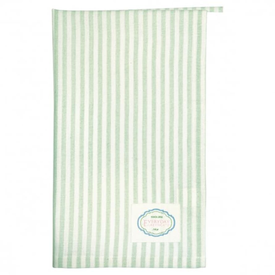 Green Gate Pale Green Stripe Alice Tea Towel