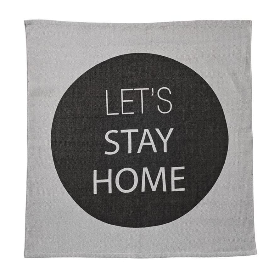 Bloomingville Lets Stay Home Square Cotton Rug