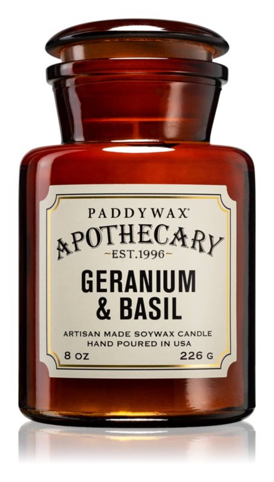 Paddywax Apothecary Candle Geranium and Basil