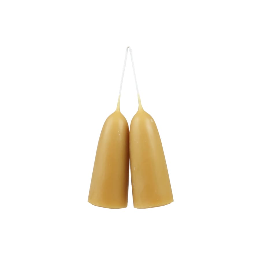 Moorlands Candles Pair of Stumpie Beeswax Candles