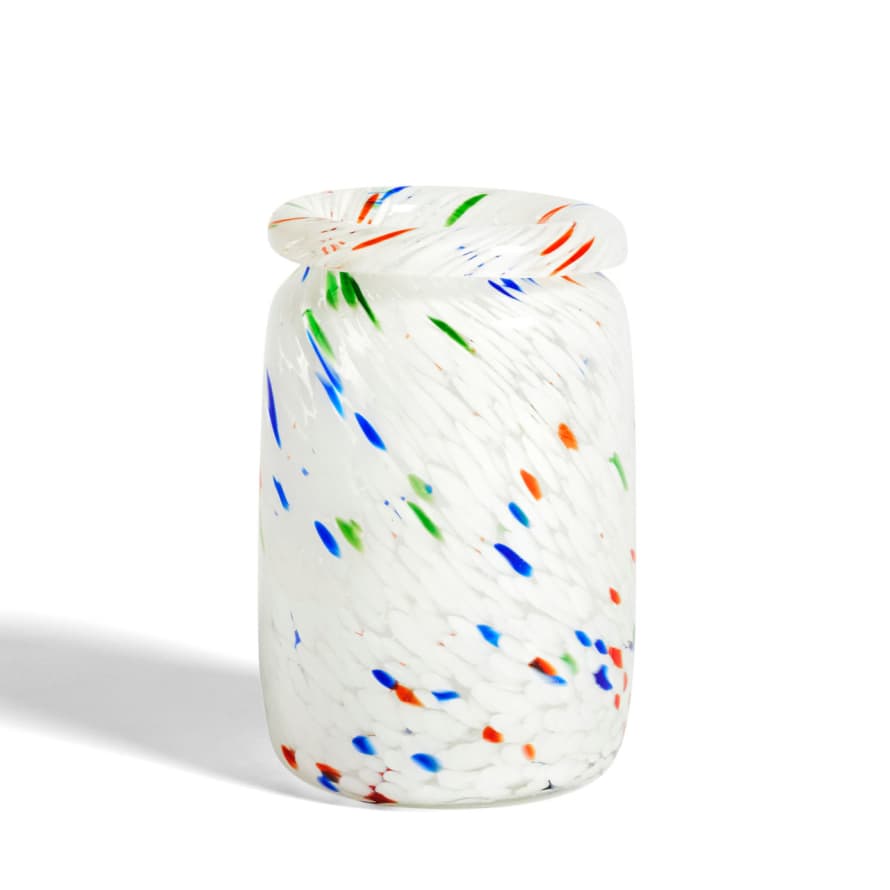 HAY Medium Multicoloured Dots Roll Neck Hand Blown Splash Vase