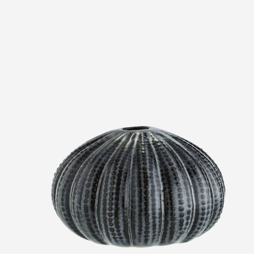 Madam Stoltz Dark Gray Black Sea Urchins Vase