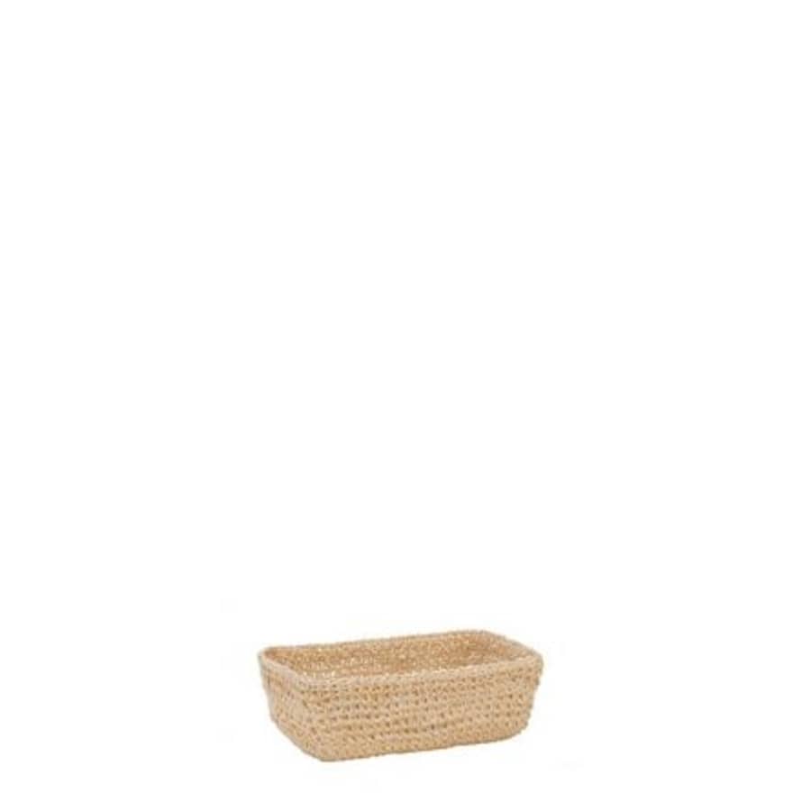 Fiorira' Un Giardino White Abaca Crochet Basket