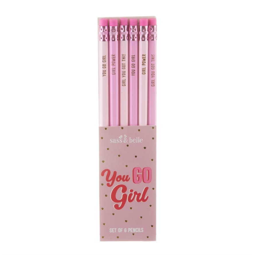 Sass & Belle  Set of 6 Pink Girl Power Pencil Box