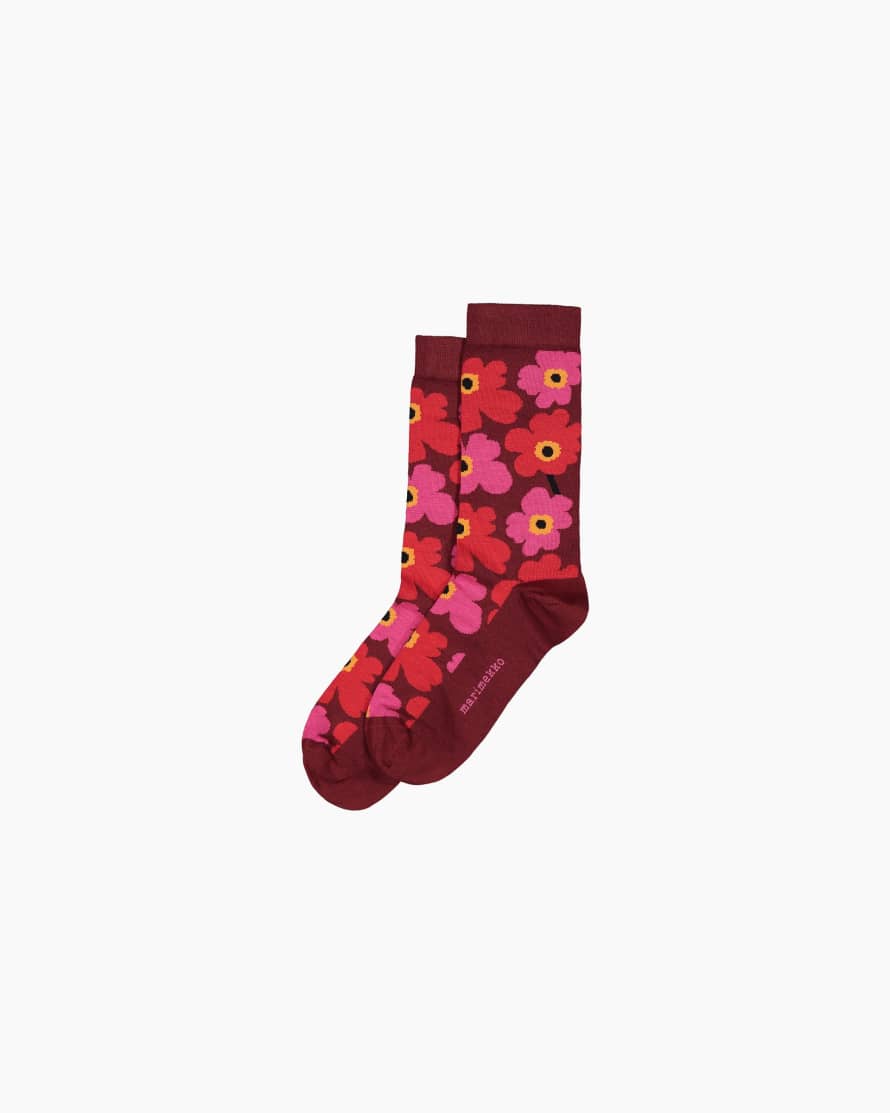 Marimekko Womens Hieta Socks Red Size 37-39
