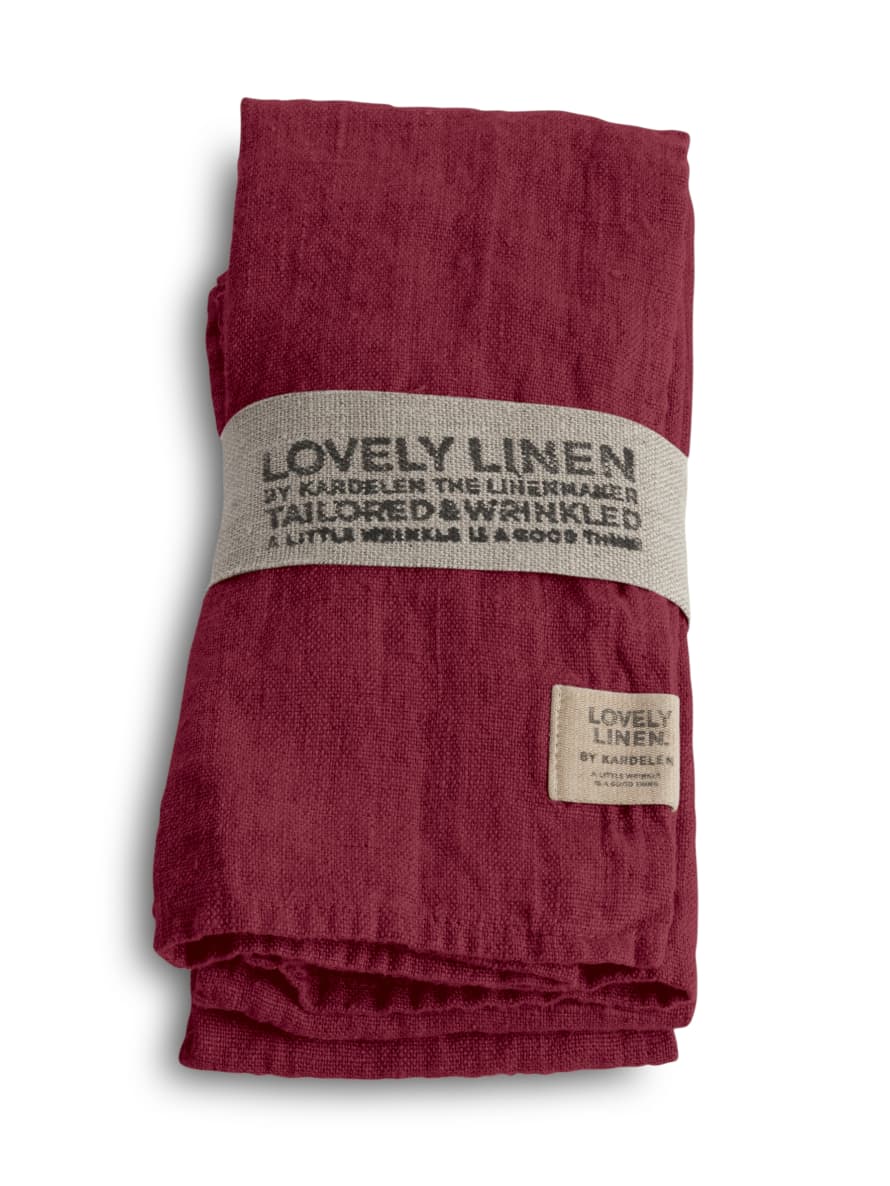 Lovely Linen 100% European Linen Table Cloth in Cabernet (Size M)