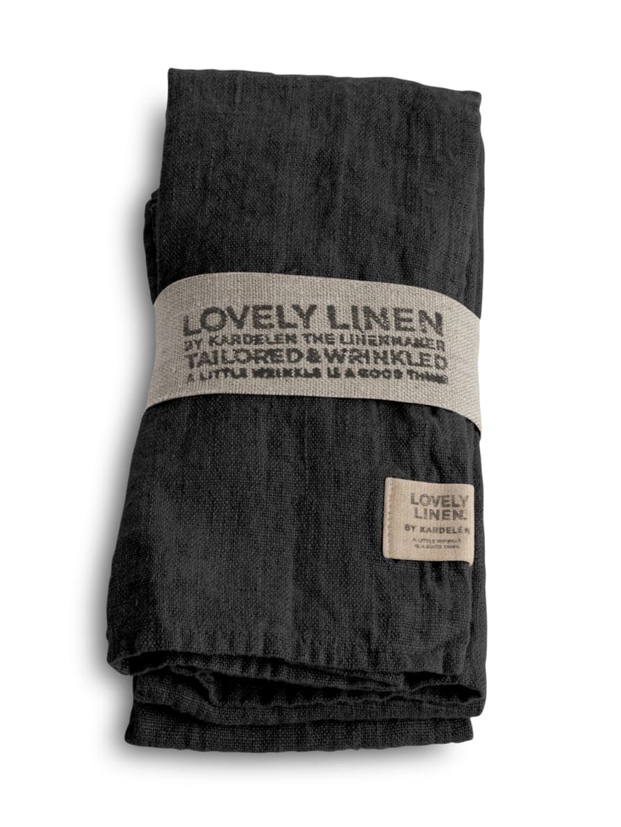 Lovely Linen 100% European Linen Table Cloth in Dark Grey (Size M)