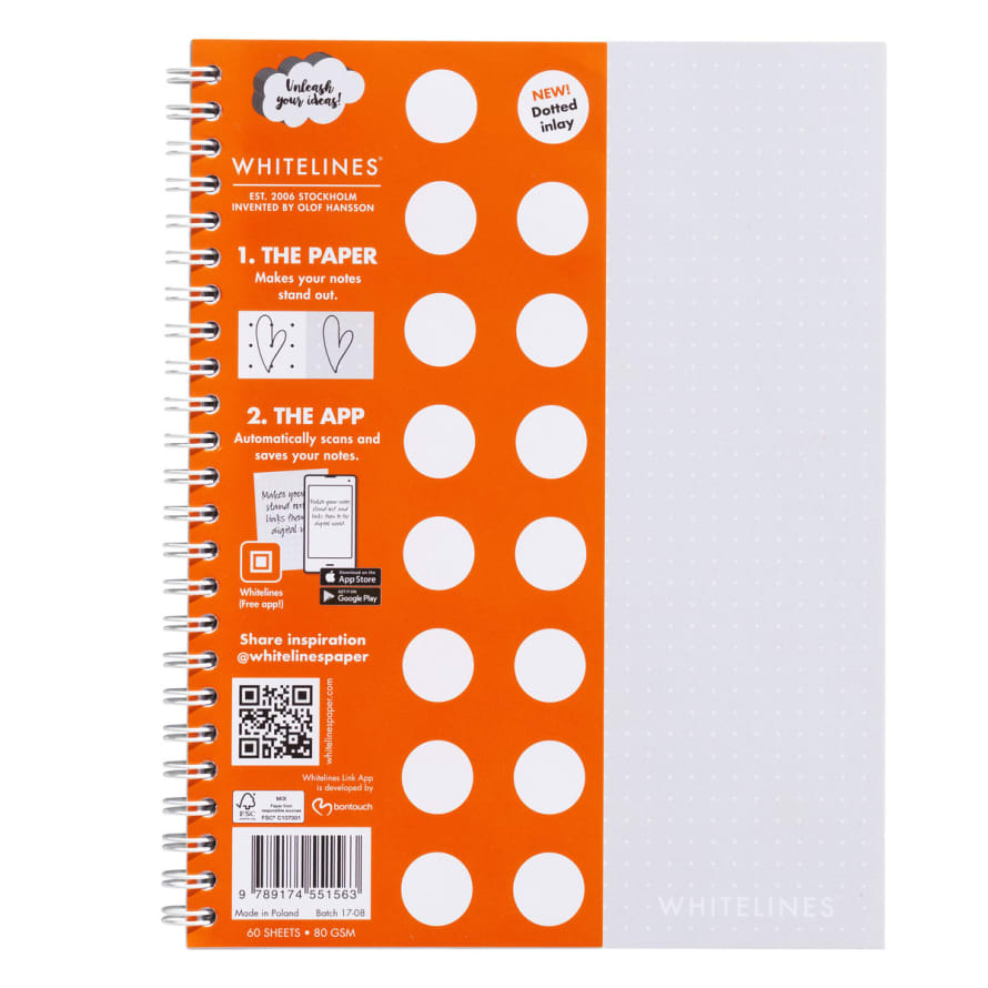 Whitelines  A5 Dotted Soft Cover Whitelines Notebook
