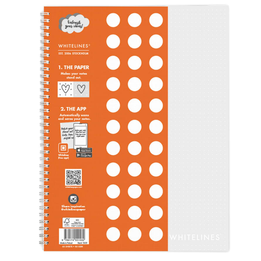 Whitelines  A4 Dotted Soft Cover Whitelines Notebook