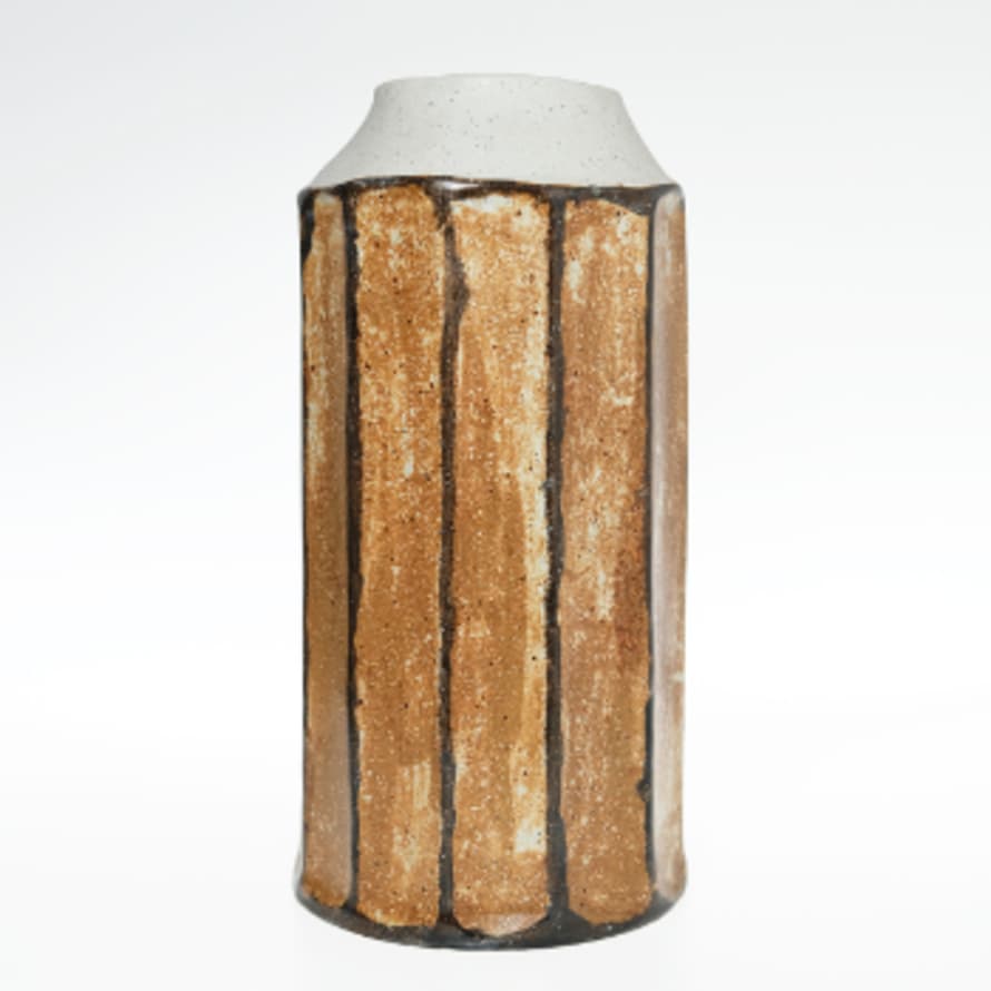 Pura Cal Brown & Earth Tones Large Stoneware Vase