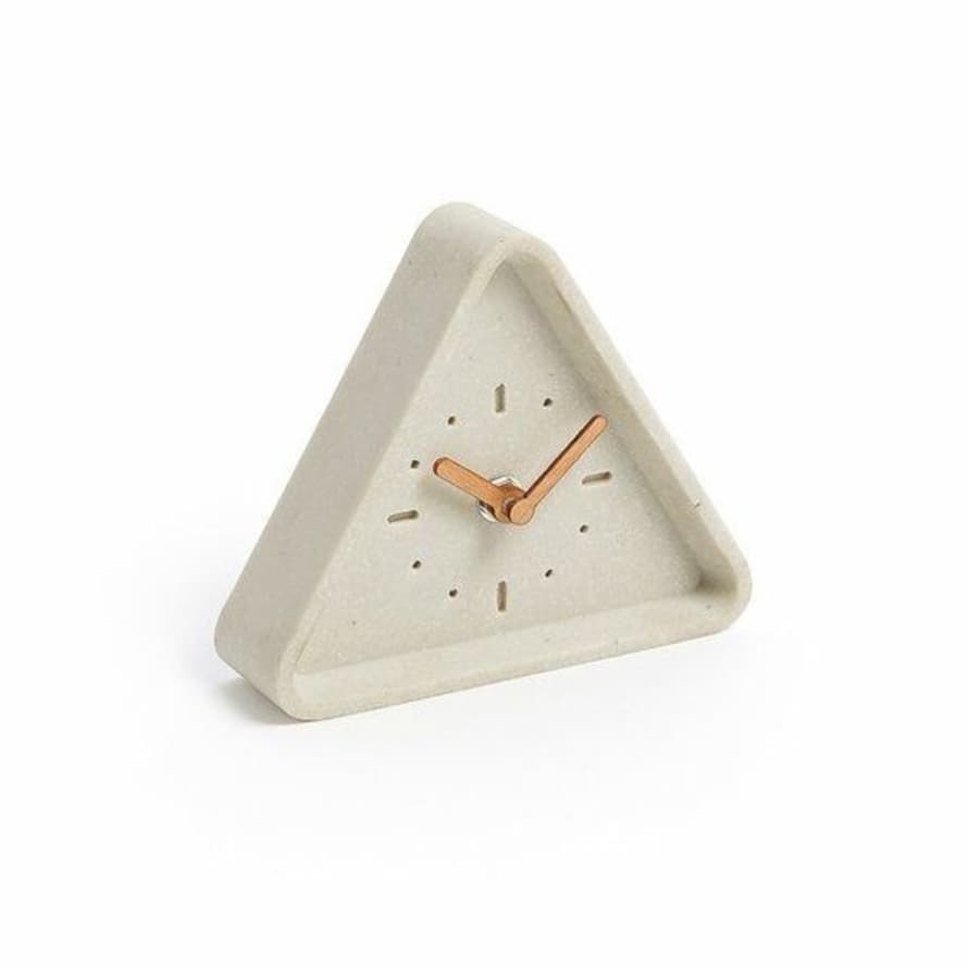 Helio Ferretti Grey Triangle Cement Clock