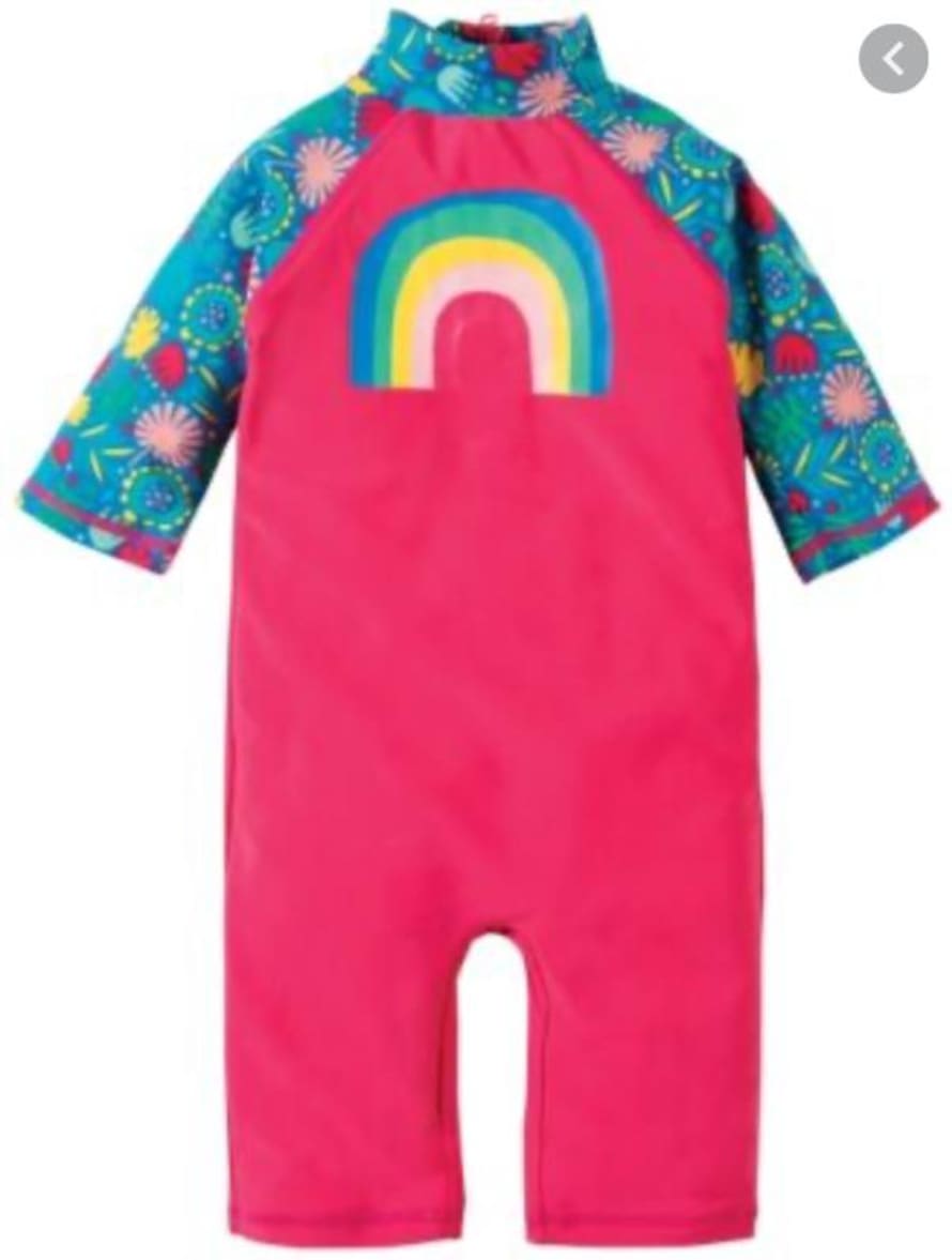 Frugi Blue and Pink Little Sun Safe Swim Suit
