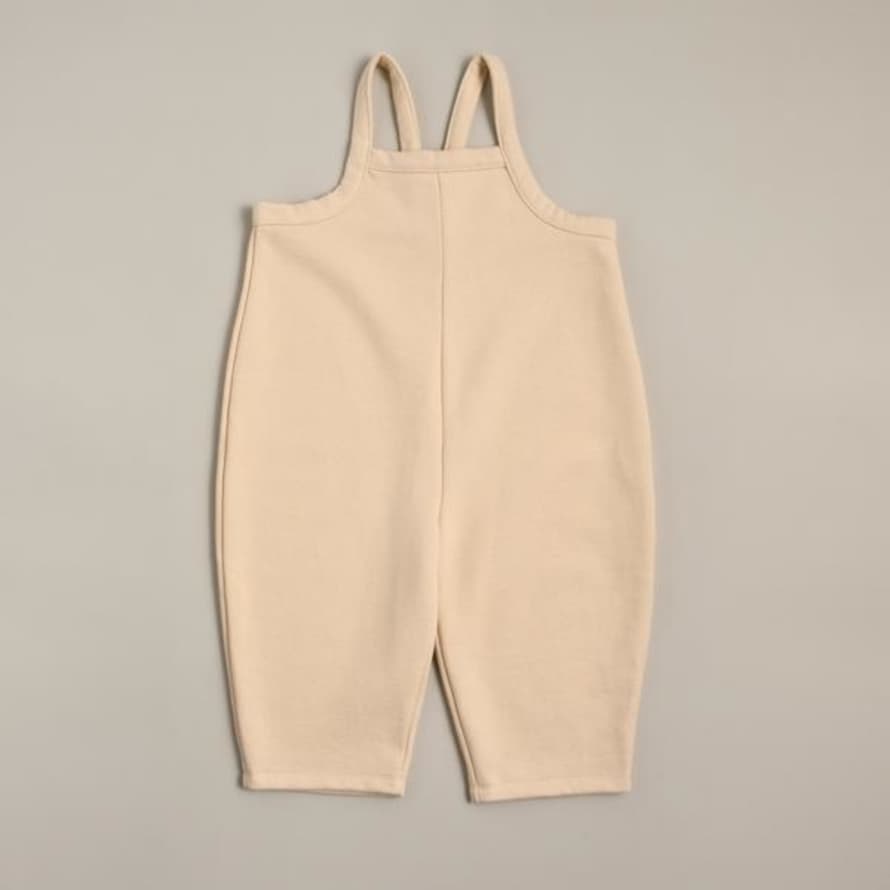 Olive Terry Cropped Dungarees