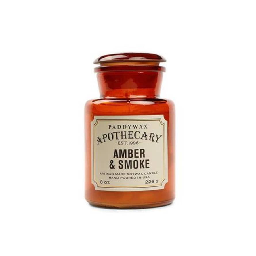 Paddywax 8oz Apothecary Amber and Smoke Candle