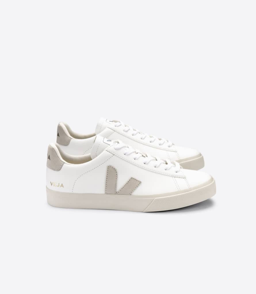 Veja CAMPO CHROMEFREE LEATHER EXTRA WHITE NATURAL SUEDE
