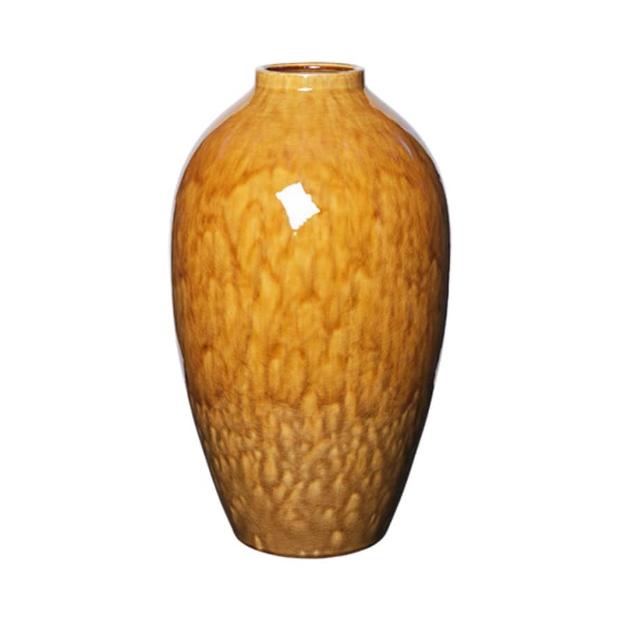 Broste Copenhagen Ceramic Vase Ingrid Large Amber