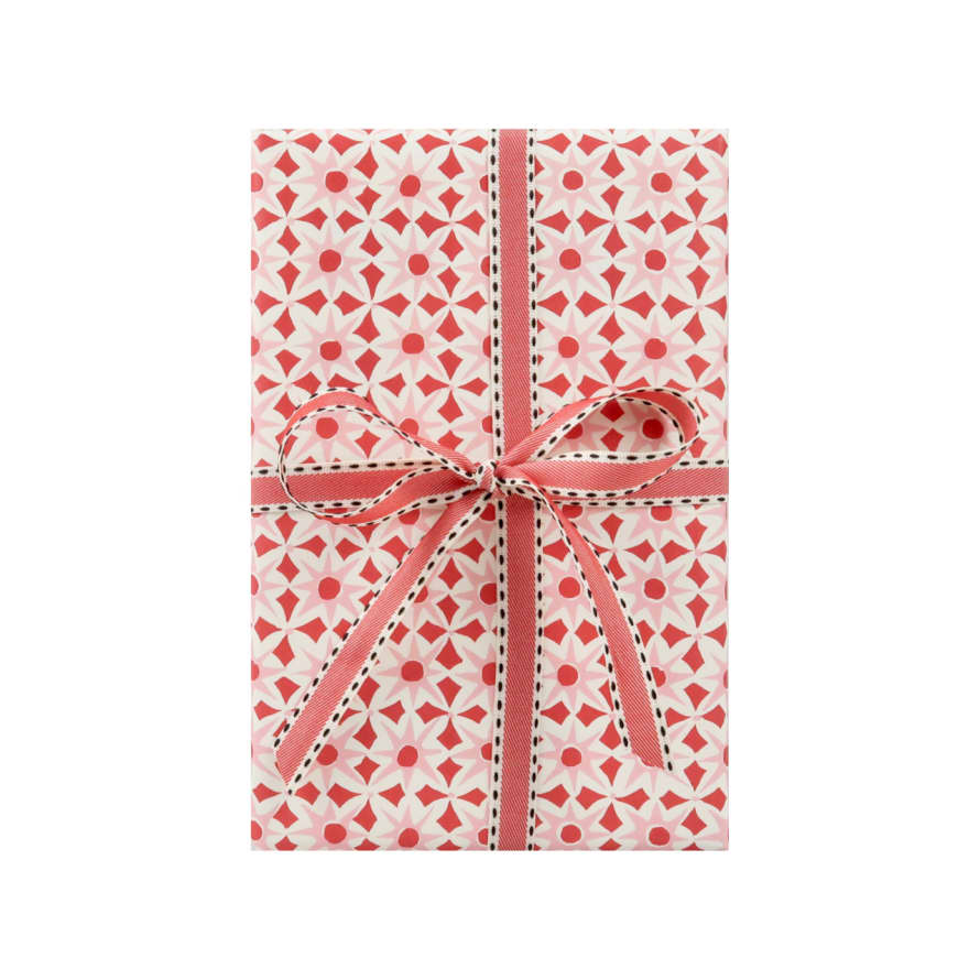 Cambridge Imprint 10 Sheets of Alhambra Red & Pink Gift Wrap Paper