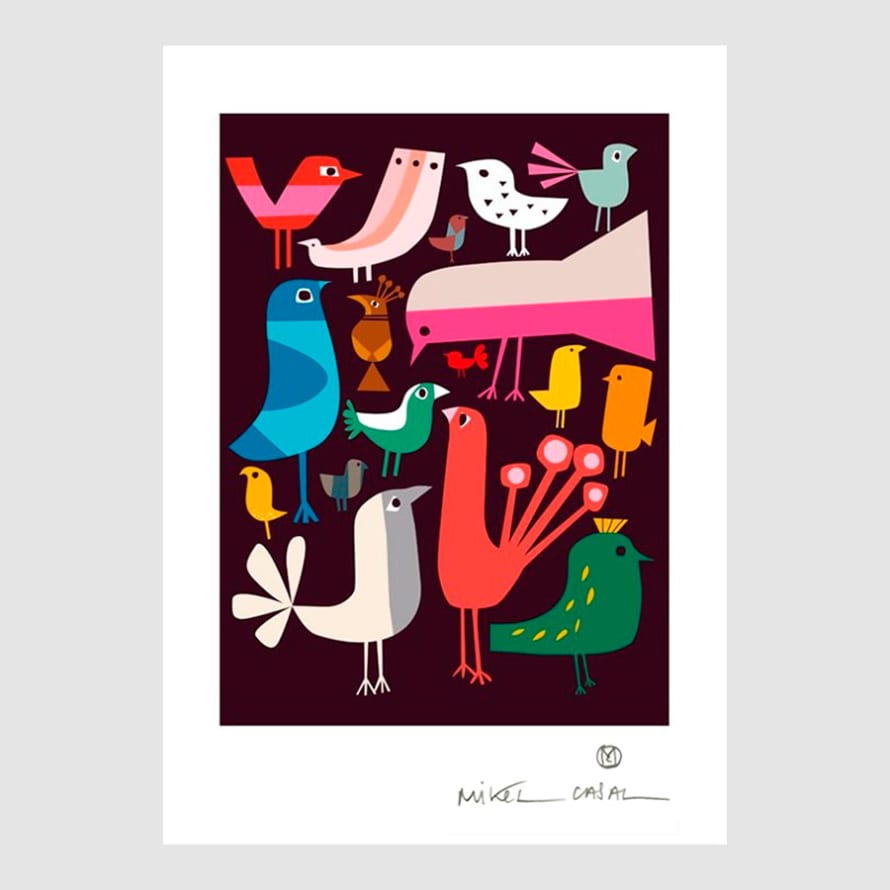 Mikel Casal Birds Fine Art Paper Print A4