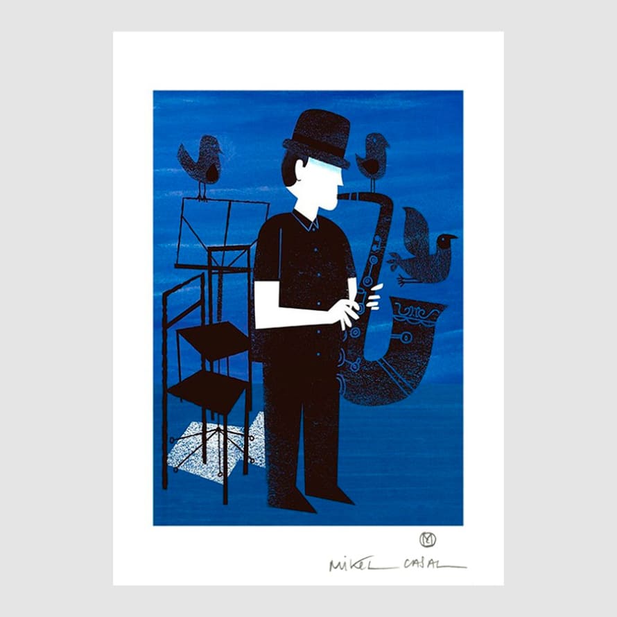 Mikel Casal Blues Fine Art Paper Print A4
