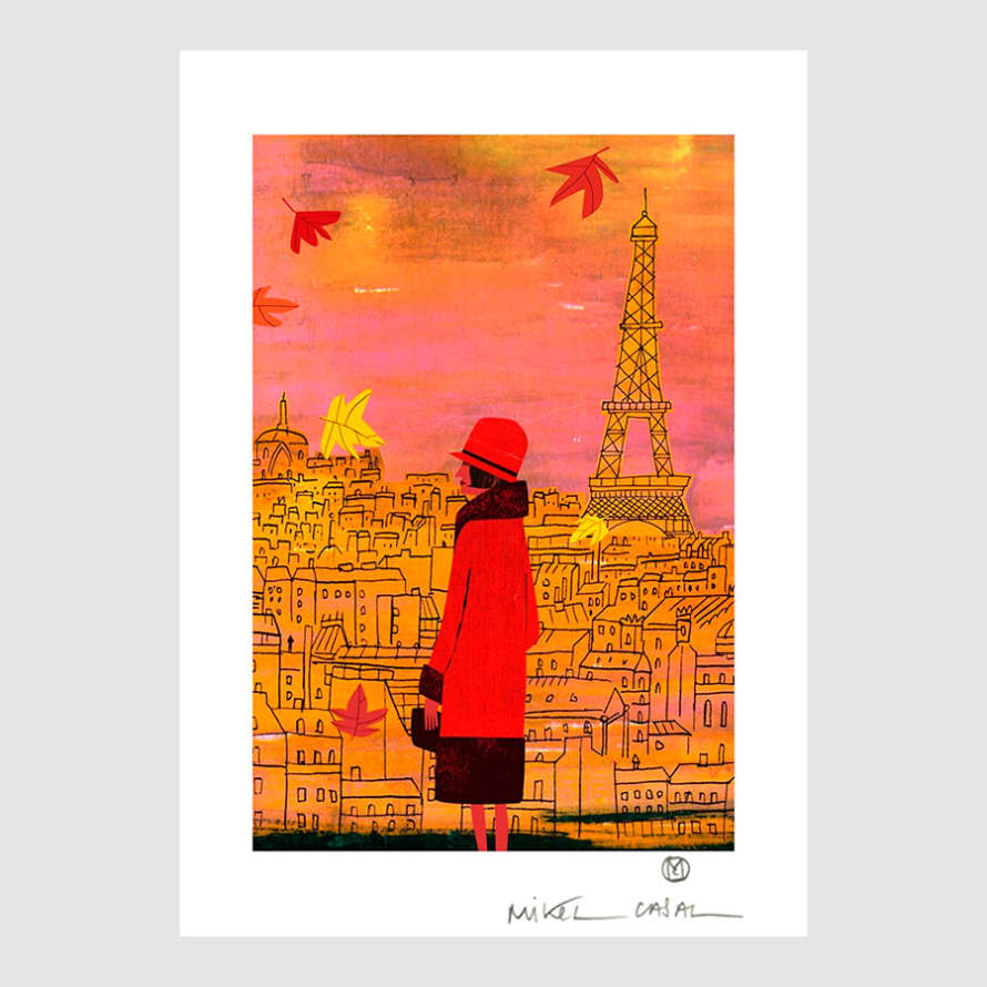Mikel Casal Paris en Automne Fine Art Paper Print A4