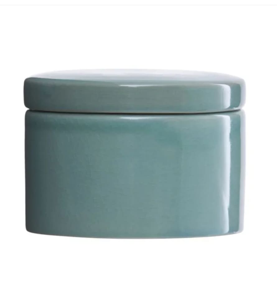 House Doctor Croz Large Green Earthenware Jar With Lid