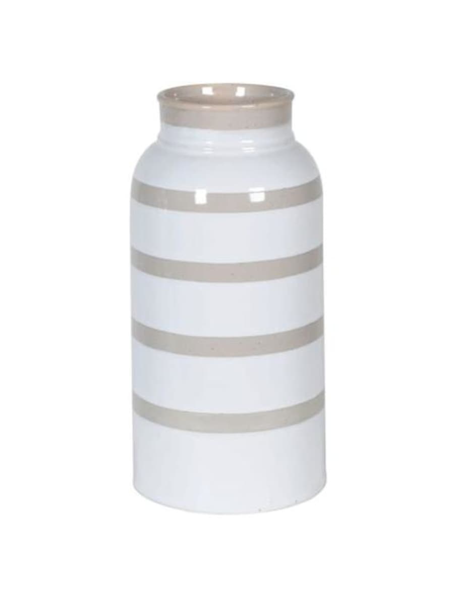 Car & Kitchen Block White Stripe Ceramic Vase