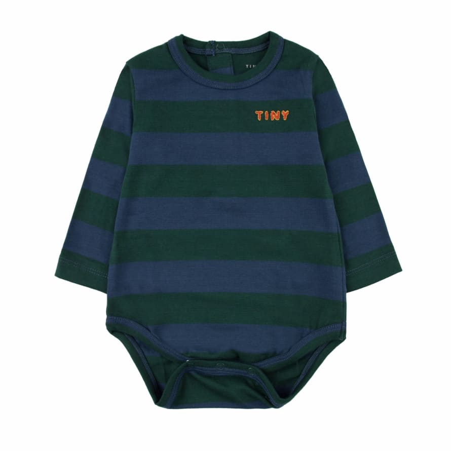 Tinycottons Dark Green and Light Navy Tiny Cottons Stipes Body