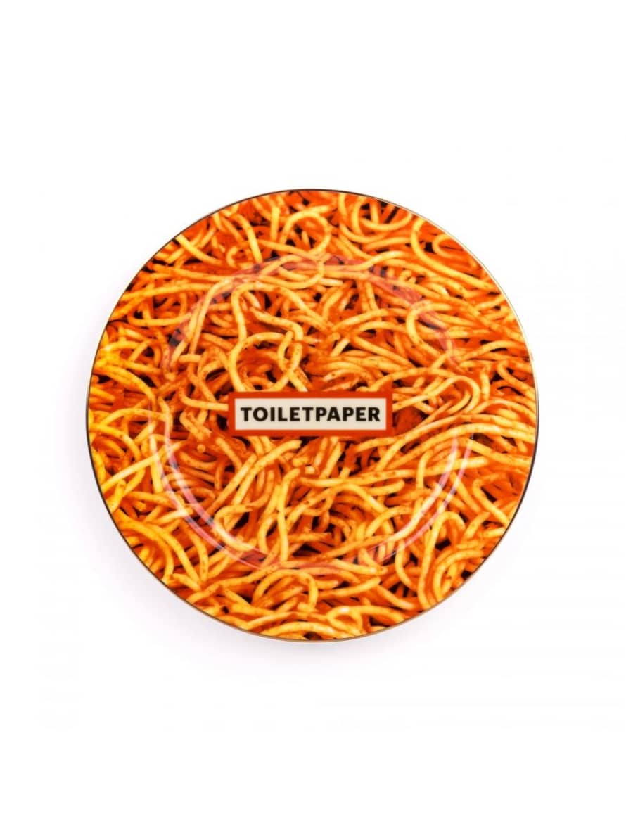 Seletti Spaghetti Gold Plate