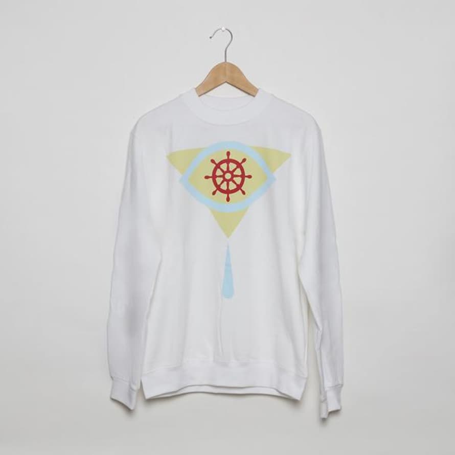 Basati White Tricolor Unisex Sweatshirt