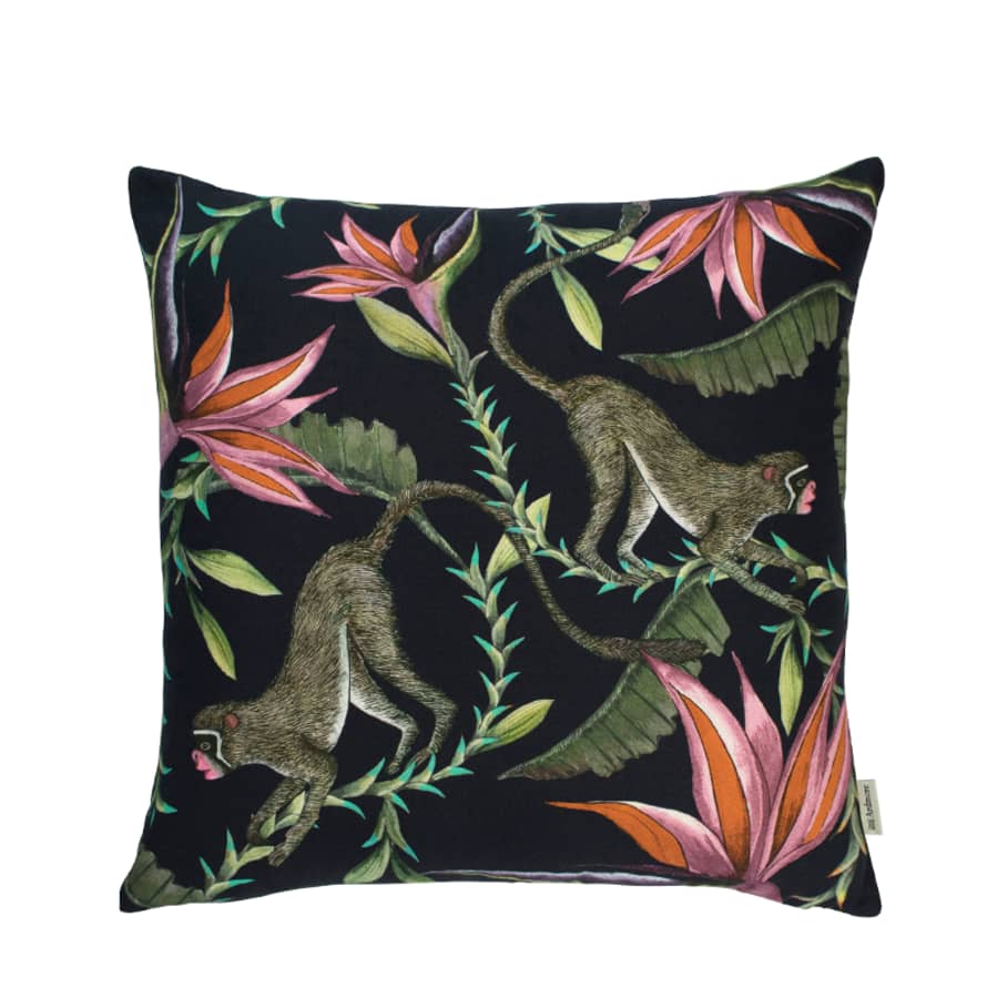 botanicalboysuk Monkey Paradise Night Cushion Cover