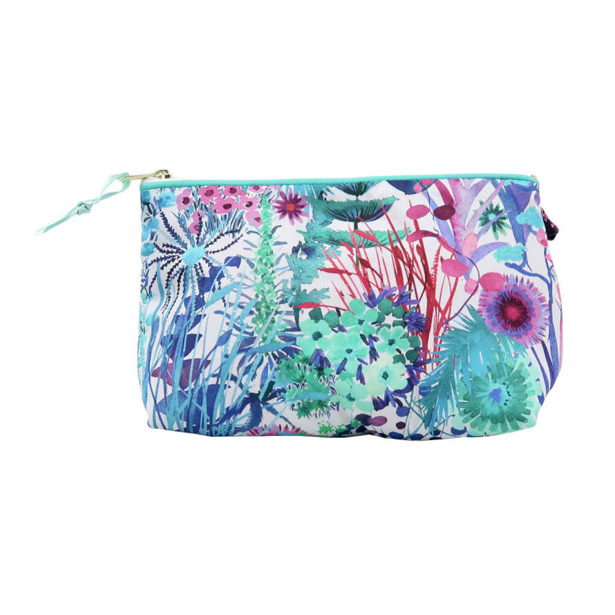 Alice Caroline Tresco Aqua Liberty Print Fabric Cosmetic Bag