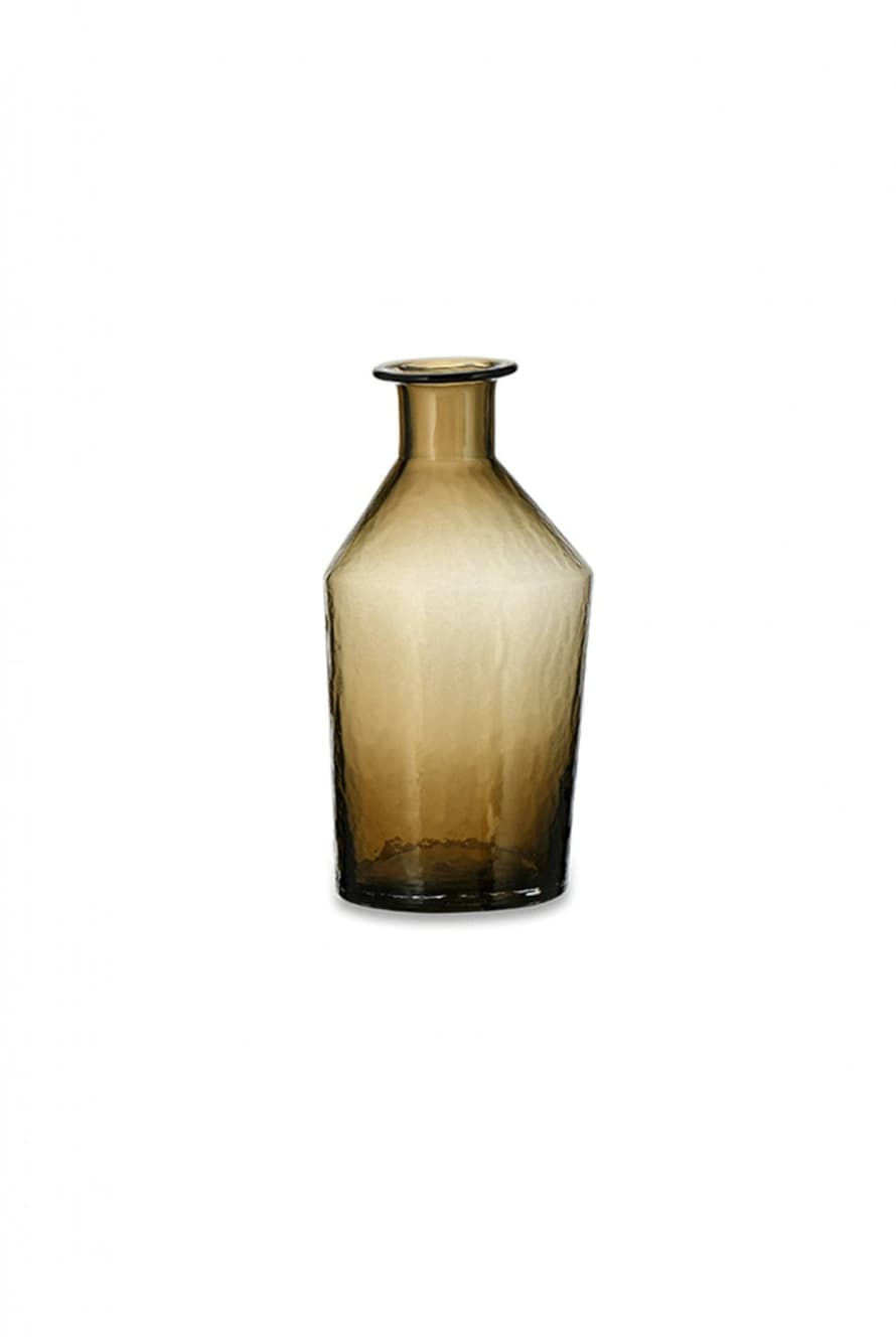 Nkuku Coffee Brown Zaani Glass Vase