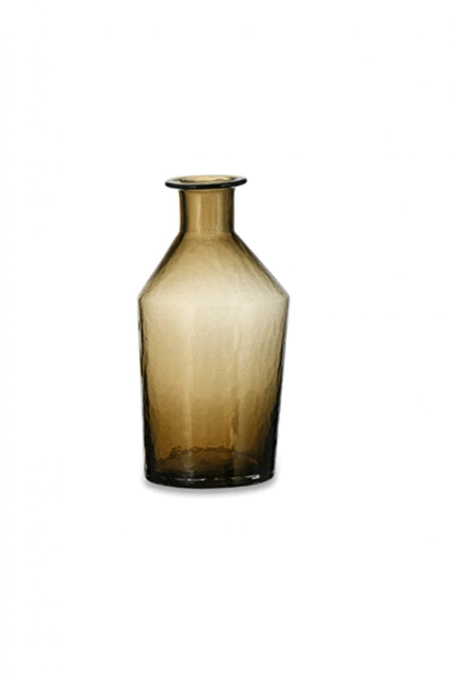 Nkuku Coffee Brown Zaani Glass Vase