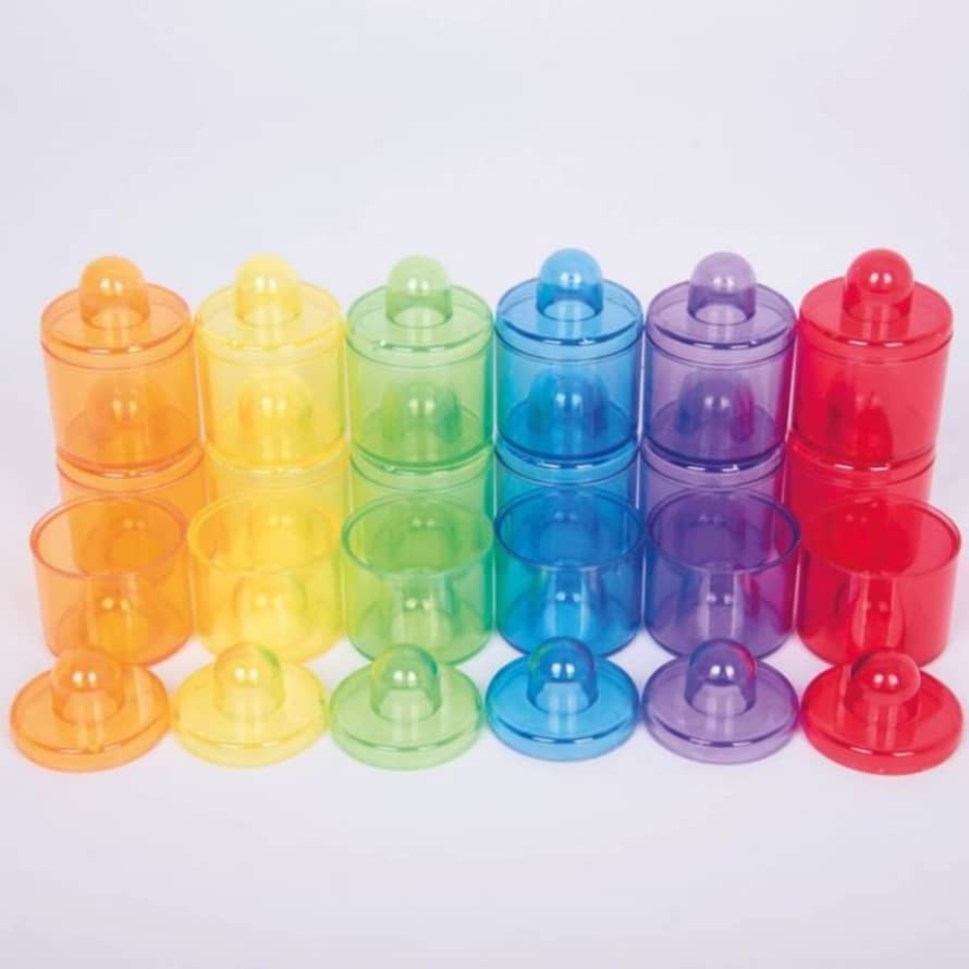 TickiT Set of 18 Rainbow Translucent Jars