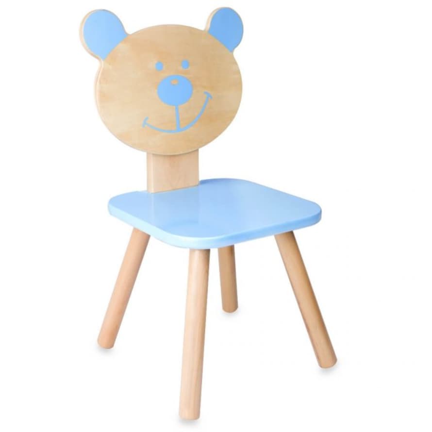 Classic World Blue Wooden Bear Shaped Children Chair
