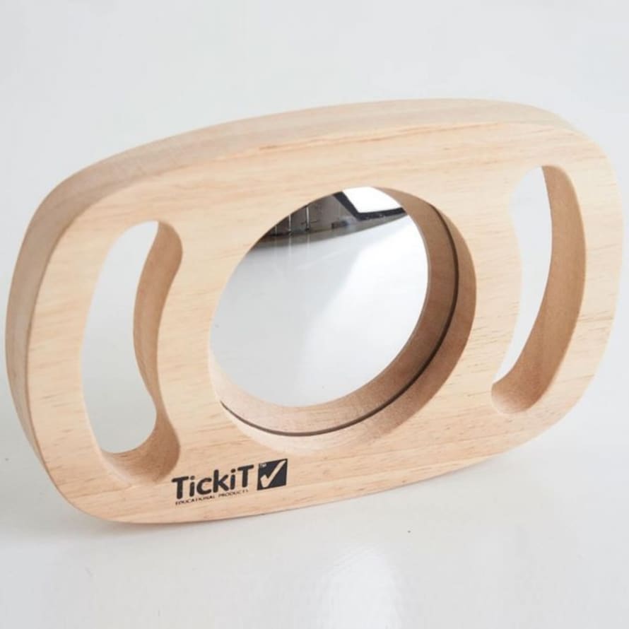 TickiT Wood Concave and Convex Mirror with Handles