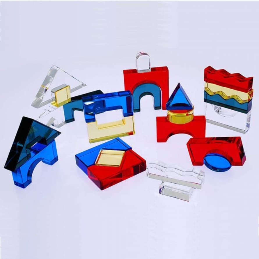 TickiT Set of 25 Translucent Acrylic Blocks and Mirror