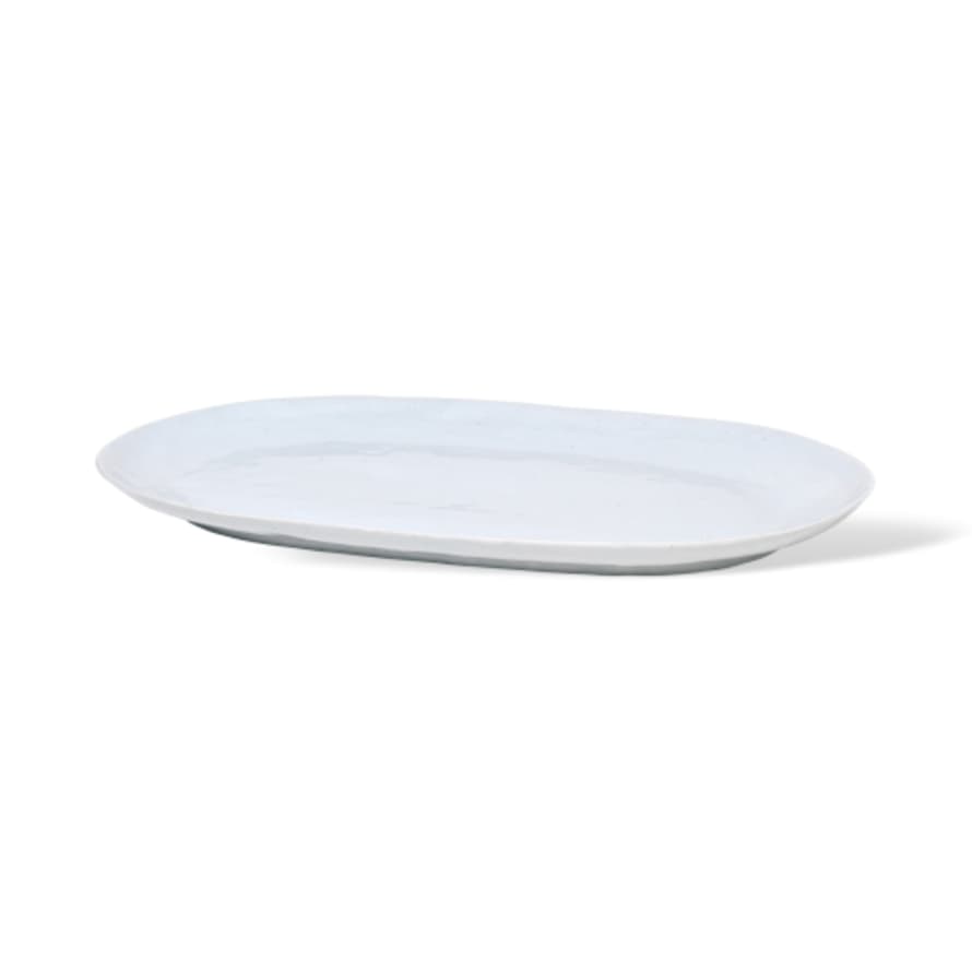 Broste Copenhagen Porcelain Shape Plate Soft Grey Large