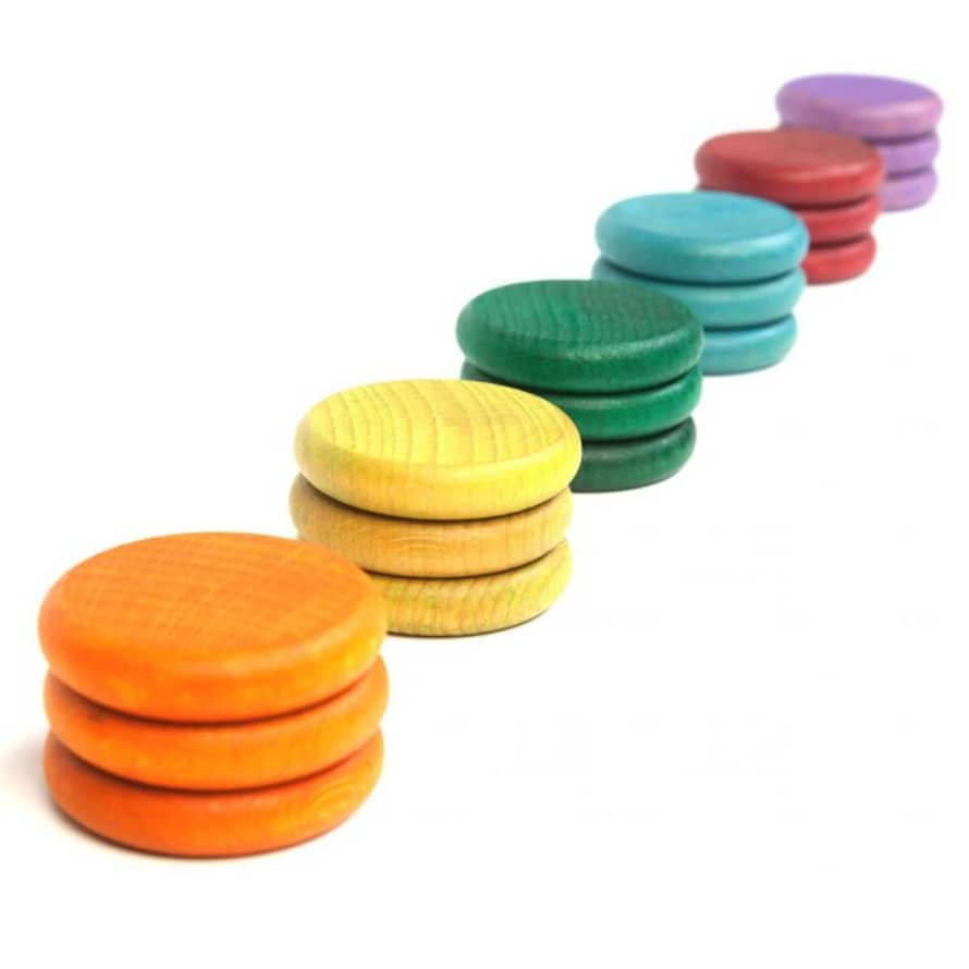Grapat 4.8cm 18 Wooden Coins Game
