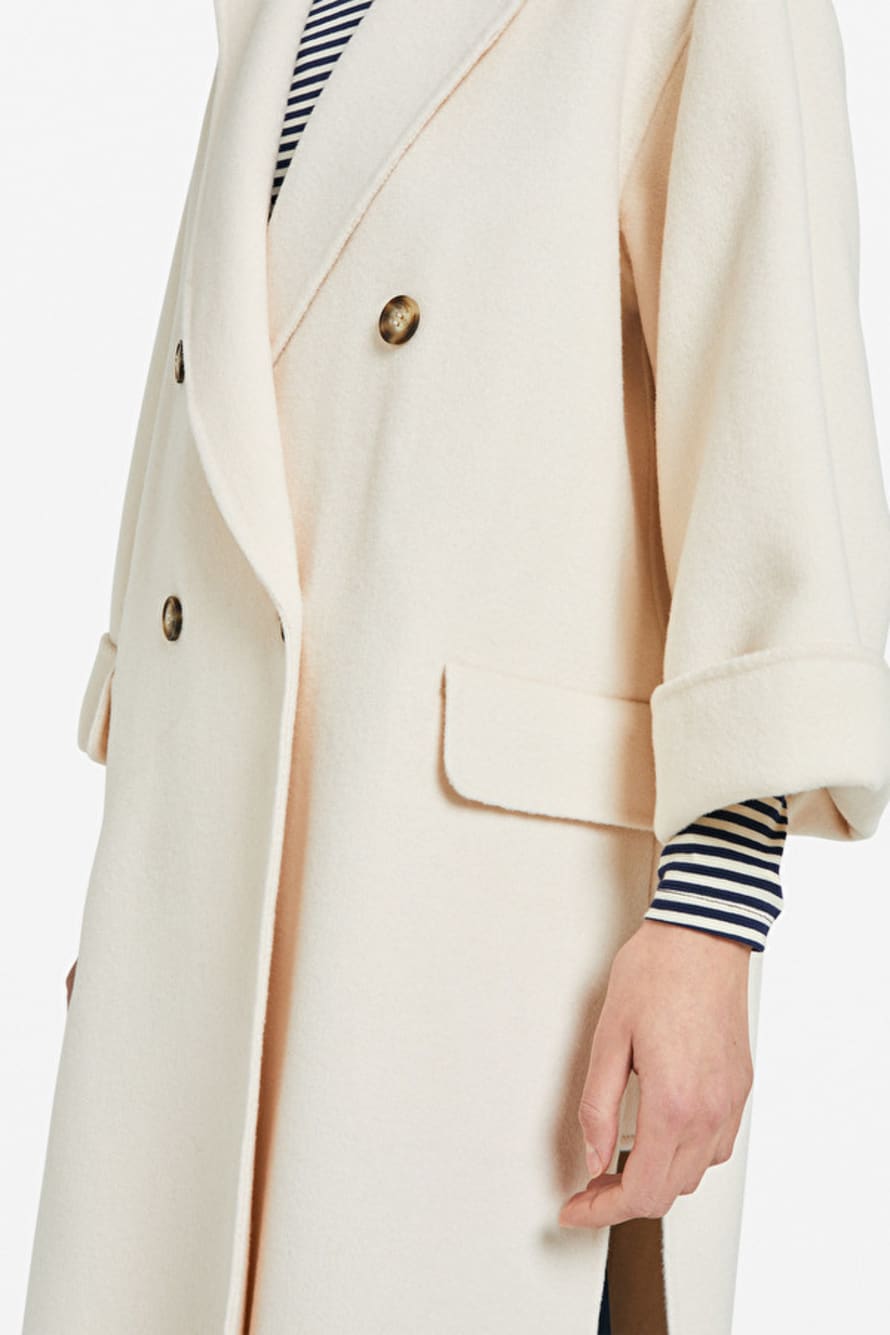 Trouva: Beige Double Breasted Coat with Belt