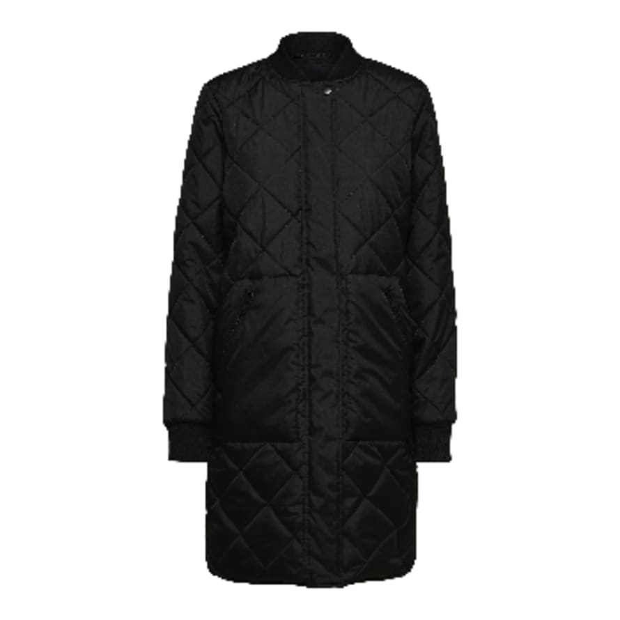 Selected Femme Natalia Quilted Puffer Coat - Black 